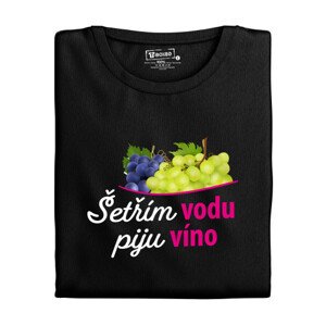 Dámské tričko s potiskem “Šetřím vodu, piju víno”