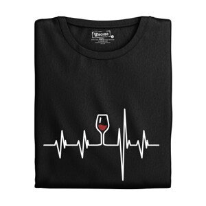 Pánské tričko s potiskem "Srdeční tep Sklenka vína"